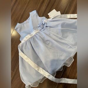 Baby Girl Blue Satin & Tulle Dress 9–12M (New with Tags)